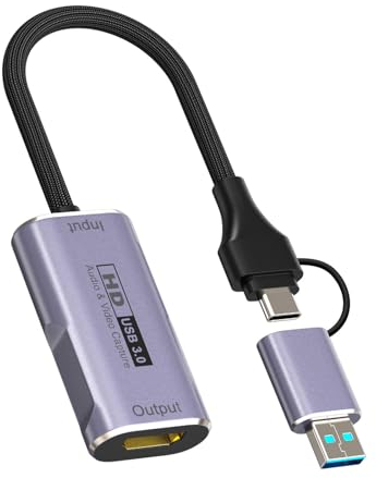 Gbformat Switch 4K Video Capture Card Carte d'acquisition Vidéo vers USB/USB C 3.0 1080P 60FPS Capture Video Carte de Capture Video pour Streaming, l'enseignement, Les Jeux