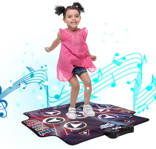 NK Tanzmatte Kinder +5 Jahre und Erwachsene mit Bluetooth 5.0 - Spielzeug musikmatte 7 Spielmodi, Geburtstags, rutschfeste Basis und Lautsprecher Einstellbarer Lautstärke (100x89cm)