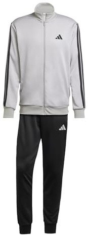adidas Uomo 3 Stripes French Terry Track Suit, medium grey heather/mgh solid grey, M