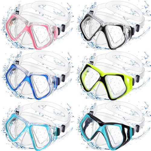 Flutesan 6 Pcs Adult Swimming Goggles with Nose Cover Swim Mask Goggle Swim Snorkel Goggle for Adult Men Women Youth(Classic Color)