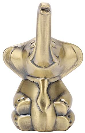 Yusat Ringhalter, Elefanten-Ornament, Zinklegierung, Vintage-Metall, Glitzerndes Finish, Ringhalter, Schmuckständer, Schmuckdisplay, Elefantenfigur Tischdekoration