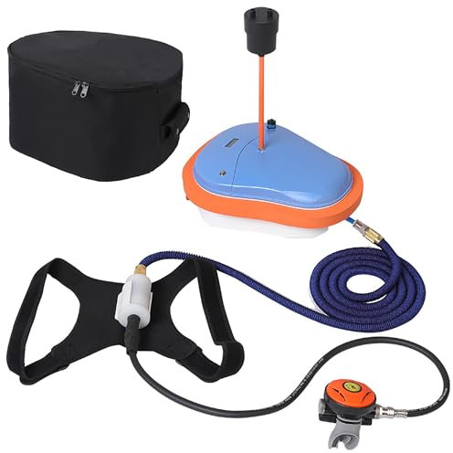 TUXING Scuba Diving Ventilator System, Tankless Portable Rechargeable Scuba Underwater Diving Tank with 7M Telescopic Pipe, for Recreational Diving Fishing Snorkeling