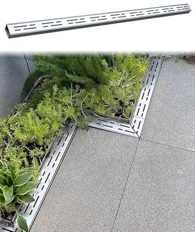 Garden Drainage Channel Wide Trench Drain Grate Kit (1.4 to 6) Rainwater Gutter Cover for Stormwater Management Drainage Solution for Outdoor Areas