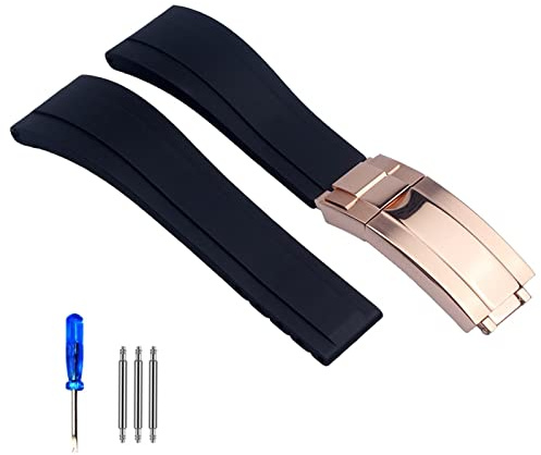 GGYTMQL Gummi -Uhrengurt für Tudor -Armband Schwarz Blaugrün wasserdichte Silizium Uhren Bandarmband 20mm 21 mm