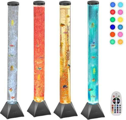 Sensory Bubble Tube Lamp with Floating Bubbles - Calming LED Water Light for Autism, ADHD, Anxiety Relief - Relaxing Night Light for Kids & Adults - Bedroom, Nursery, Living Room Mood Lighting Décor