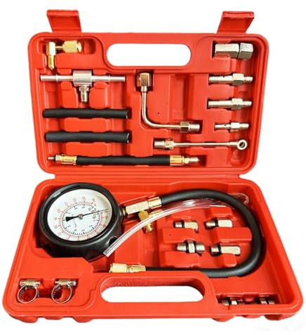 TU-114 Kit de prueba de presión de combustible, medidor de presión de inyección de combustible con adaptador, bomba de combustible, probador de presión, gasolina, coche, camión, motocicleta