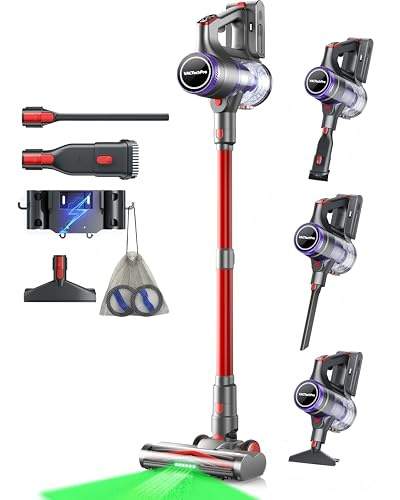 VACTechPro Upgraded F02 Ultra Cordless Vacuum Cleaner, 50KPa/600W/70Mins | Self-Standing, Triple Anti-Tangled Handheld Vacuum with Detachable Battery for Pet Hair Home