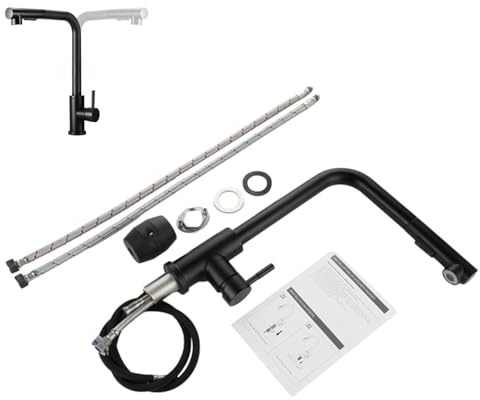 Robinet De Cuisine Pour Camping-Car | Acier Mono-commande Douchette Escamotable,Robinet d'Eau de Cuisine,pour Maison Camping-Car Buanderie Salle à Manger Extérieur Rénovation