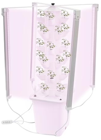 Salmeee Sistema idroponico a 6 livelli, torre con luce a LED di crescita e pompa dell'acqua, 30 fori di piantagione Torre idroponica verticale per interni