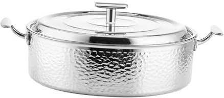 MCMUZKZS Elegante Olla de Cobre para Placas de Inducción Y Elegantes Utensilios para Preparar, Plata M, Individual