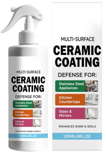 Ceramic Glass Coating 120ml Shine Long-lasting Agent | All-Purpose Household Cleaners for Kitchen Countertop Water Stove Cabinet Sink Tile Home Appliance Door