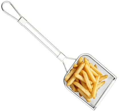 Oil Skimmer Spoon | Stainless Steel Fine Mesh Strainer | Long Handle | Stainless Steel Fine Mesh Skimmer Spoon With Long Handle For Frying, Cooking, Hot Pot And Restaurant Use