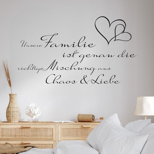 GRAZDesign Wandtattoo Spruch Unsere Familie ist… Wohnzimmer Flur Diele selbstklebend - 100x57cm / 010 weiss