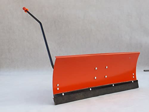 Generic Schneeschild für Rasentraktor 120 x 40 cm, Stahl, Flachschaufel, Orange