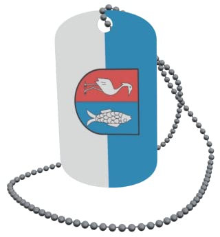 U24 Dog Tag Erkennungsmarke ID Tag an Kette Flagge Illmitz (Burgenland) Alu 30 x 50 mm