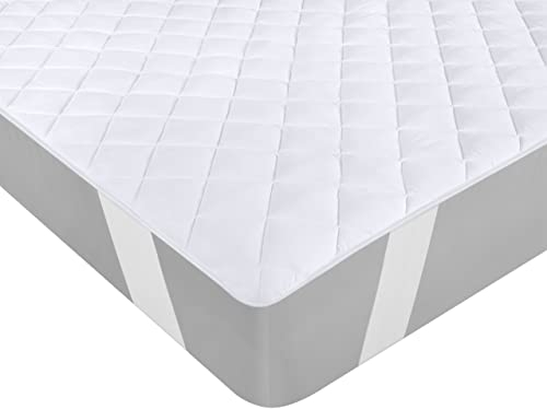 Utopia Bedding Protector de colchón con Bandas elásticas 135 x 190 cm, Microfibra, Transpirable, Protector de colchón con Bandas se extiende hasta 38 cm de Profundidad (Blanco)