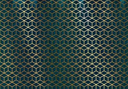 decomonkey Fototapete selbstklebend Geometrisch Abstrakt 392x280 cm Selbstklebende Tapeten Wand Fototapeten Tapete Wandtapete klebend Klebefolie Art Deco Büro Flur Türkis