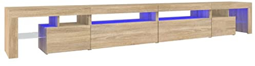 Meuble TV avec lumières LED Chêne sonoma 290x36,5x40 cm