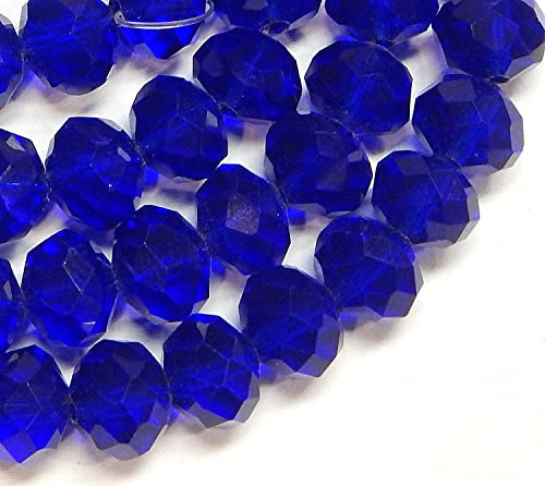 Perlin Perles tchèques, en cristal de Bohême, 4 mm, en verre CZ à facettes, rondes, à facettes, 1 brin, 120 pièces, bleu cobalt