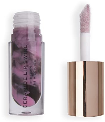 Makeup Revolution, Lip Swirl Ceramide Gloss, Lucidalabbra, Malva Ciliegia, 4,5 ml