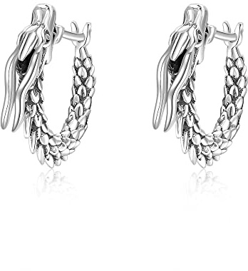 CUPENDA Dragon Ohrringe Sterling Silber Dragon Huggie Creolen Ohrringe Punk Rock Schmuck Geschenke für Frauen Männer