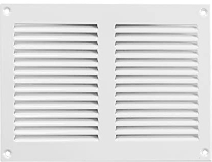 200x150mm Ventilationsgaller i Vitt Stål med Myggskydd - Metallgaller för Ventilation
