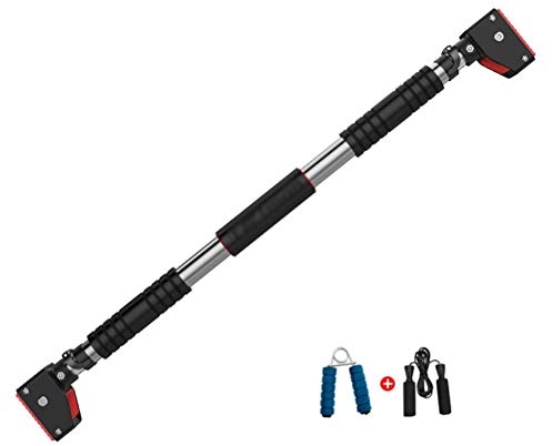 Samnuerly Klimmzugstangen Türrahmen Reckstangen, tragbare Kinnzugstange, Muskelkrafttrainingsstange mit Sicherheitsschloss, Belastung 250 kg, 72–140 cm (Style 2 110)