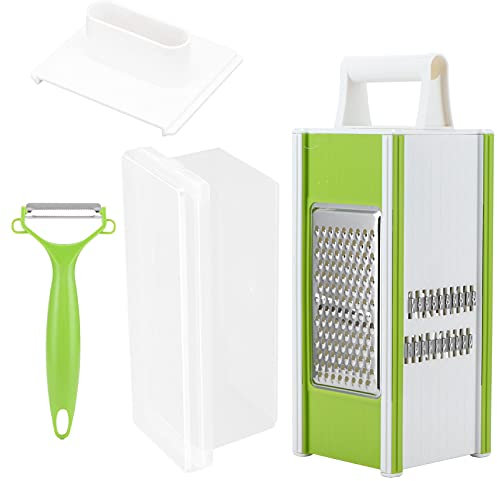 MOUMOUTEN Ralladores para Cocina, Rallador De Queso, Máquina Trituradora 5 En 1, Pelador De Verduras Multifuncional, Rallador Manual Y Pelador De Verduras