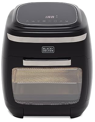 BLACK+DECKER BXAF17088GB 5-in-1 Digital Air Fryer Oven with Rotisserie Function, 60 Minute Timer, 11L, 2000W, Black