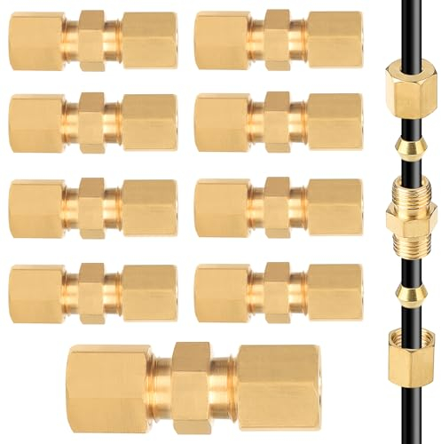 EFUTURETIME 10 x Connecteur de Ligne de Frein, Connecteur de Conduite de Frein 4,75mm, Connecteurs de Câbles de Frein 3/16, Cuivre Nickelé