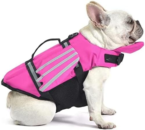 Hundeschwimmweste, Schwimmweste Für Hunde, Für Welpen, Kleine Und Große Hunde, Schwimmoutfits, Badebekleidung Für Husky, Französische Bulldogge, Schwimmzubehör,Rosa,XL,HaoAMZ