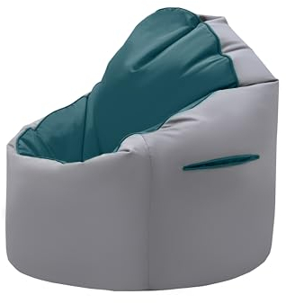 Loft 25 sitzsack mit füllung, sitzsack Kinder, sitzsäcke Outdoor 80 x 84 cm, Gaming sitzsack, wasserbeständig Bean Bag, sitzsack Erwachsene mit Rückenlehne (Marokko Blau)