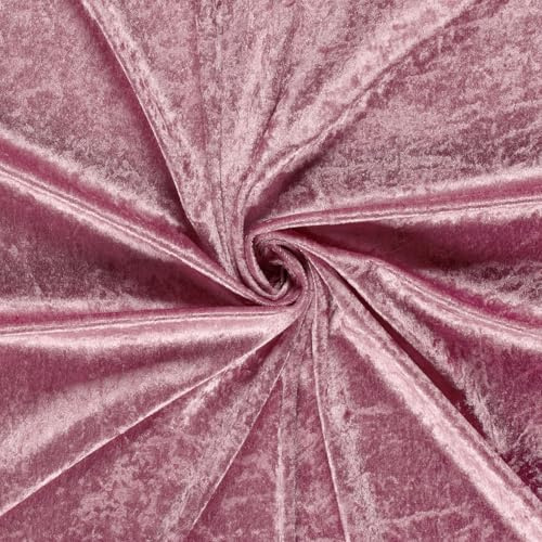 Pannesamt Meterware | 1 Meter | 26 Farben | Brilliant Samt | 145 cm breit | Stoff | Velour (Altrosa)