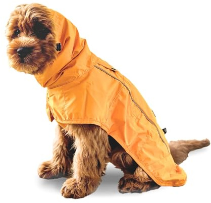 Spark Paws Hunderegenmantel, wasserdichte Winddichte Regenjacke | Für kleine, mittlere, große und extra große Hunde, reflektierend, atmungsaktiv, mit vollständigem Körperschutz