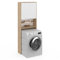 IDMarket WALLIS - Mueble de almacenamiento superior para lavadora y WC (color blanco y haya)
