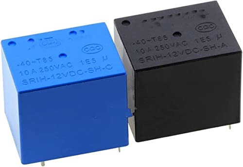 XTVVTODJXT Relais 2 Stück Srih-12vdc-sh-ca 4-polig 5-polig 10a250vac Sojamilchmaschine T72h Relais (Size : Black(4 pin))