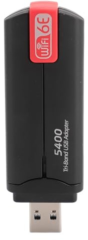 Adaptador WiFi USB para PC de Escritorio, Adaptador WiFi 6E 5400Mbps 2.4G 5G 6G Tri Band USB3.0 Adaptador WiFi Adaptador de Red Inalámbrico para Computadora de Escritorio Portátil