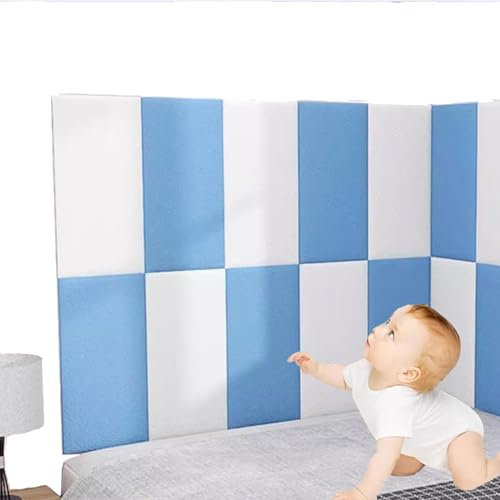 Boracy Wandpolster Kinderzimmer 30x60 cm Wandkissen Selbstklebend, Wandpaneele Polster, Wandschutz Bett, Polsterpaneel Wand(Orange,8pcs)