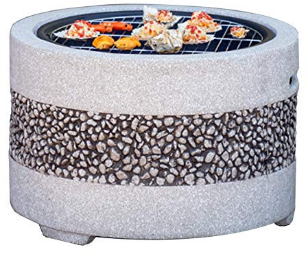 ITETONE Kit per Barbecue a Legna da Giardino, braciere da Esterno, braciere da Giardino, Barbecue a Legna, Barbecue da Giardino, Patio, Camino in Pietra Imitazione, braciere da Esterno, 55,5 cm/21,9