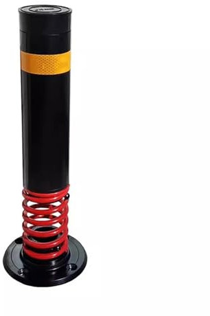 YJKKZQLB Stahlpoller mit Federparkbarriere, Sicherheitspollerpfosten mit reflektierendem Band, Parkpoller für Parkplätze und verkehrssensible Bereiche