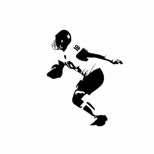JIFENLI Car Sticker 12.2CM*15.4CM American Football Player Sport Helmet Car Sticker Safety Vinyl Decal Black/Silver
