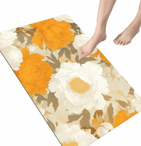 Gardens 554 Badematte, Steinteppich, super saugfähig, rutschfest, waschbar, schnell trocknend, für Badezimmer, Dusche, Bodenmatte für Außendusche, Größe L, 81,3 x 119,4 cm