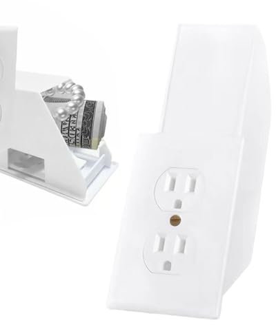 Wandsteckdosen-Safe – sichere Steckdose mit Schlüsselverriegelung, Aufbewahrungslösung | vielseitiges, praktisches, sicheres Versteck für Bargeld, Kreditkarten, Schmuck