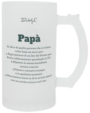 Mr. Wonderful - Boccale di birra - Definizione Papà - Boccale da birra dal design classico -Realizzato in vetro - Capacità: 43 cl.