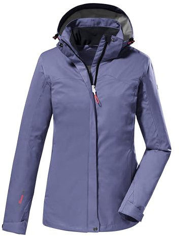 killtec Mujer Chaqueta funcional/chaqueta de exterior con capucha con cremallera KOS 133 WMN JCKT, helles violett, 46, 38383-000