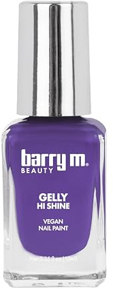Barry M Gelly Hi Shine Nail Paint Shade Purple Rain |Purple Nail Polish | Glossy Finish