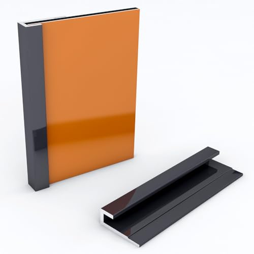 Kerabad Aluminium Profilsystem für 3mm Platten - 3 Meter - Alu-Profil für Duschrückwand Küchenrückwand - Abschlußprofil anthrazit