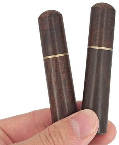 Acoeitl Portastuzzicadenti da viaggio, in legno marrone scuro, confezione da 2, portastuzzicadenti, mini dispenser per stuzzicadenti, fatto a mano