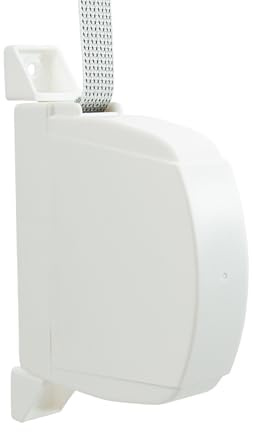 TELKES - Recogedor Plegable de Persiana Blanco Cinta 18mm Enrollador Abatible Exterior de Sobreponer en Pared o Marco de Ventana Recambio Universal Reparable Correa Nylon 5,5 m Incluida (Blanco, 18mm)
