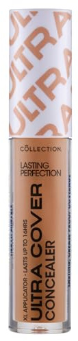 Collection Cosmetics Lasting Perfection Ultra Cover Concealer, Up to 16hr Wear, XL Applicator, Caramel Warm, 5.5ml